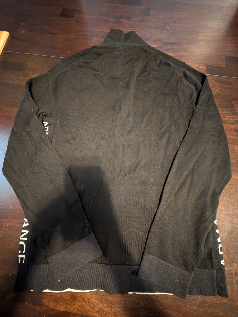 A/X Armani Exchange Black Zip-Up Sweater with Cream Contrast Collar, Men's M - Picture 8 of 9